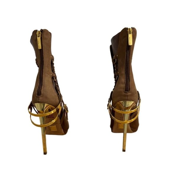 Herve Leger Alyn Leather & Suede Overlay Heels size 36.5 W/Authenticity Cert. - Picture 3 of 12